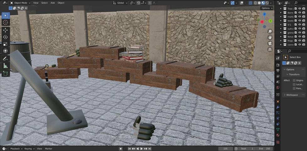 3D Asset pack (Grenades & books)