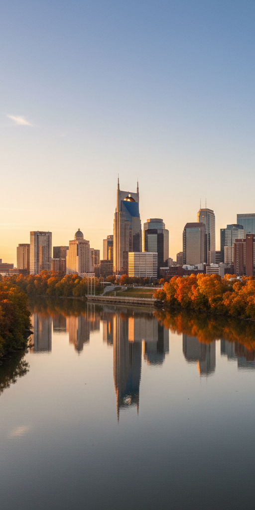 Nashville city skyline during fall over the cumberland river, portrait orientation.jpg