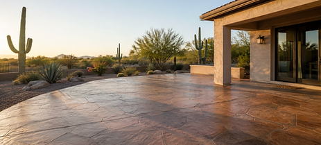 stamped decorative concrete patio in Chandler AZ