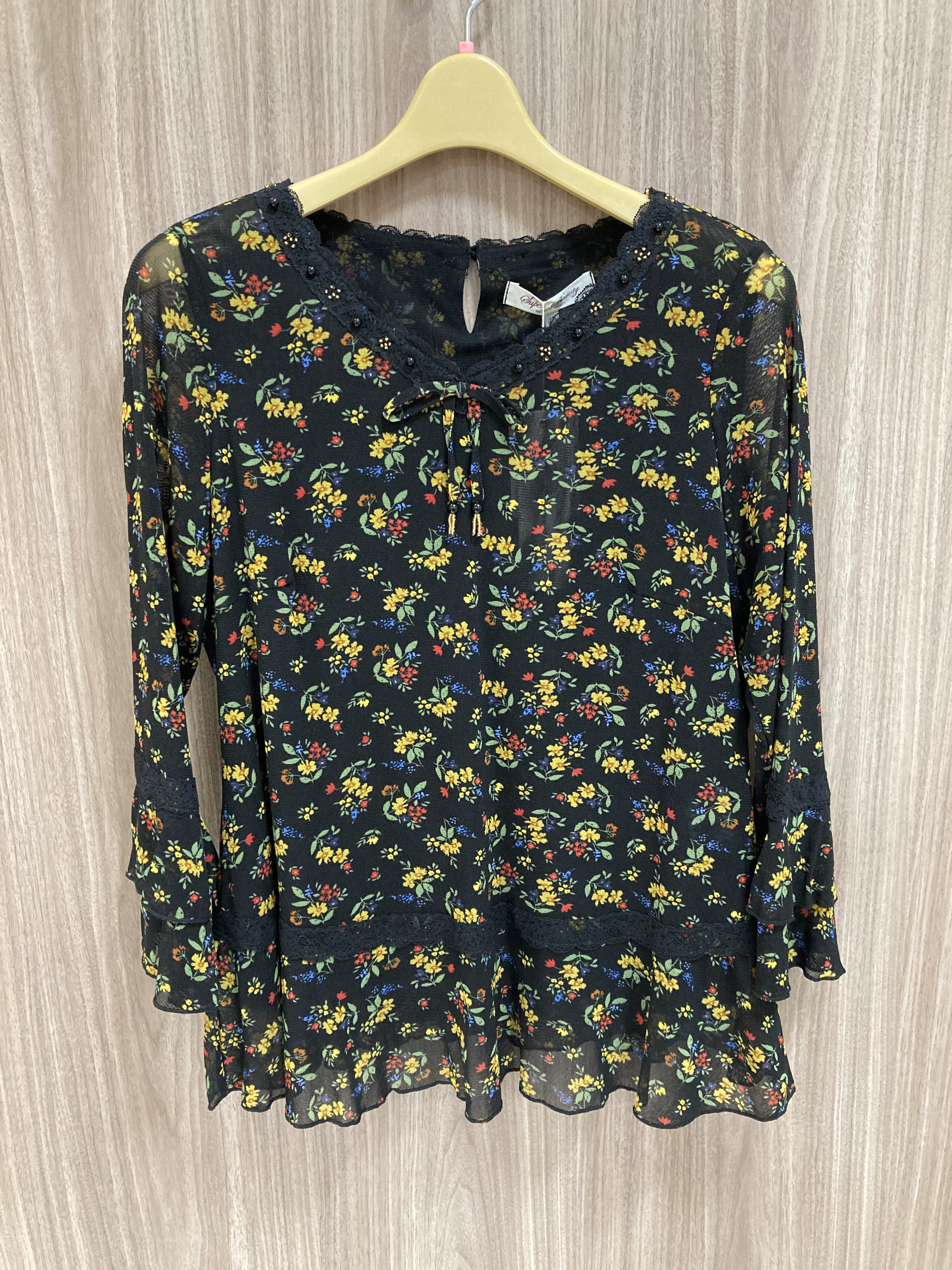 スーパービューティ　プリントチュール素材レース使いチュニック　2020AW SUPER BEAUTY 2022001