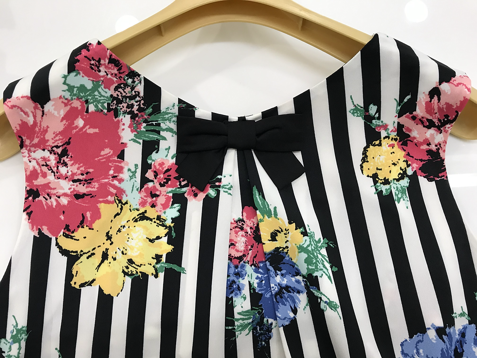 サムネイル： スーパービューティ　ストライプ花柄ワンピース　2020SS カタログ掲載　SUPERBEAUTY BZ16024