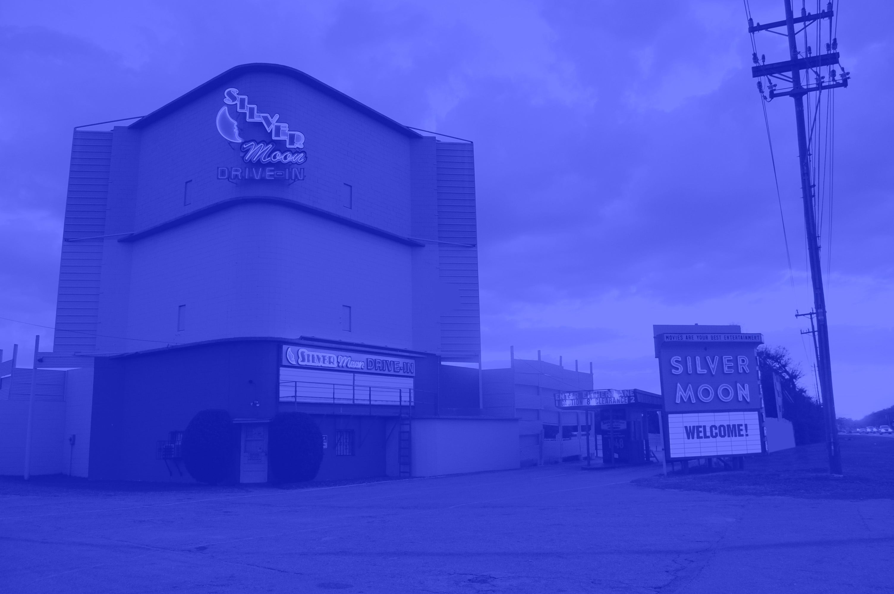 Silver Moon Drive-In Theatre sign in Lakeland, Florida