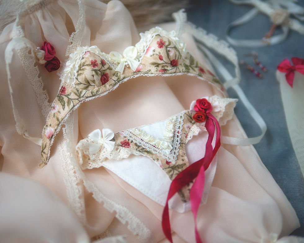 Thumbnail: Pasha Pasha ORIGINAL Rococo Inspired Lingerie Set - Rosa
