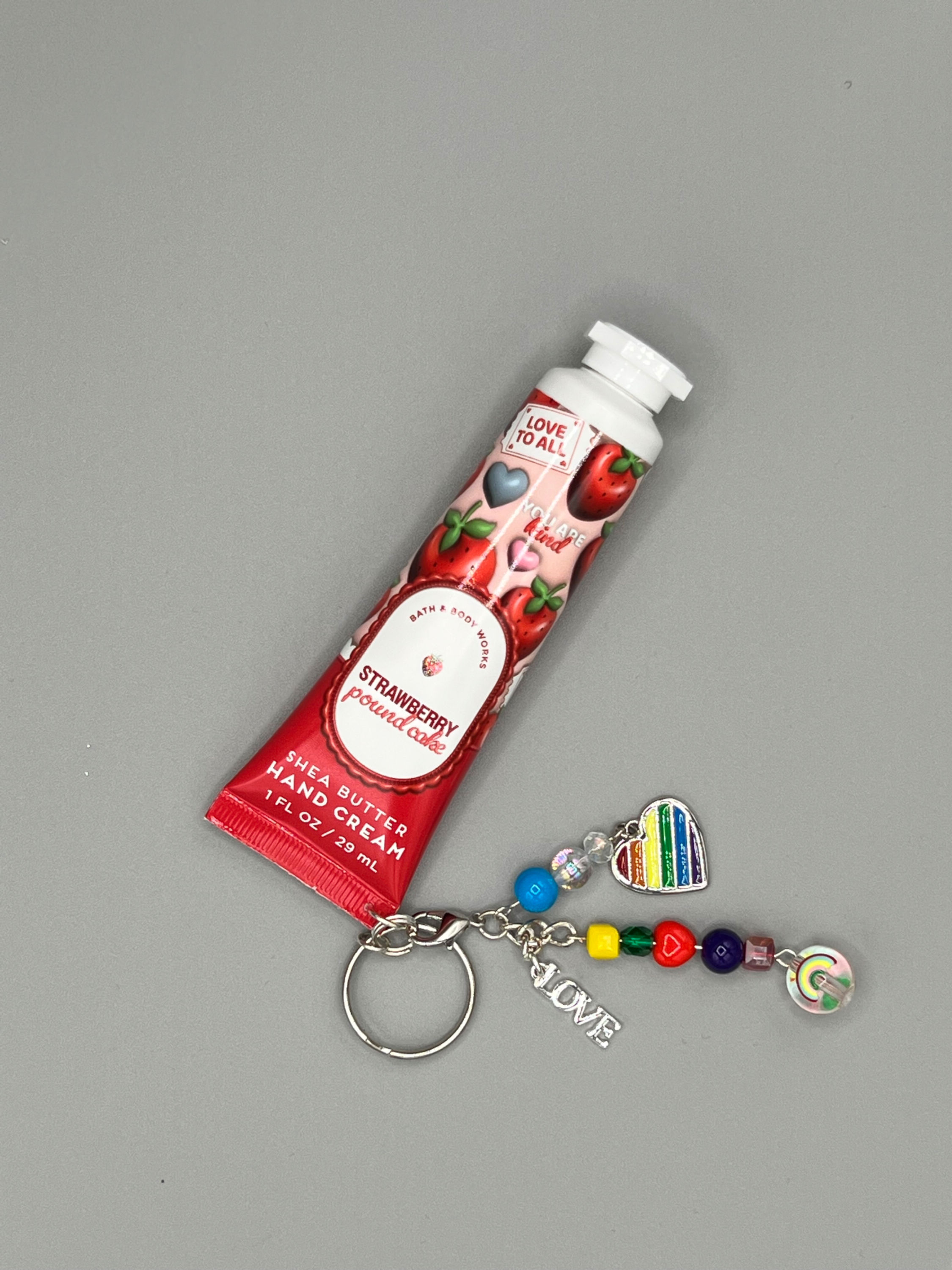 DINGLE DANGLE: HAND CREAM Keychain charm - Strawberry Pound Cake