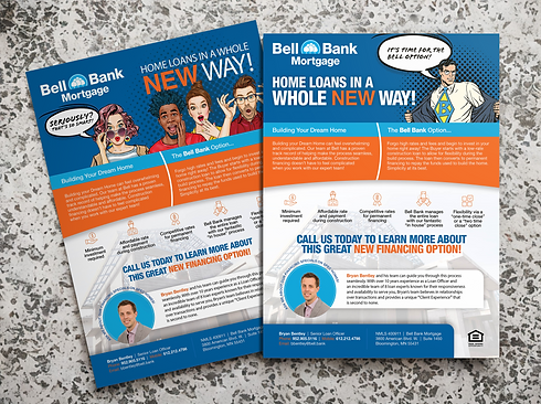 Bell Bank mortgage home loans promotional flyer showcasing loan options and special offers