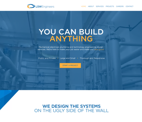 LSW Engineers professional website homepage design and development