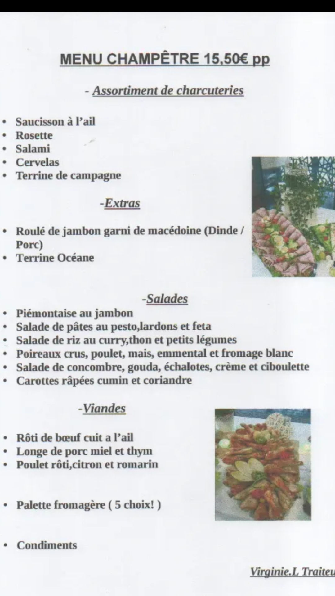 Menu Champêtre