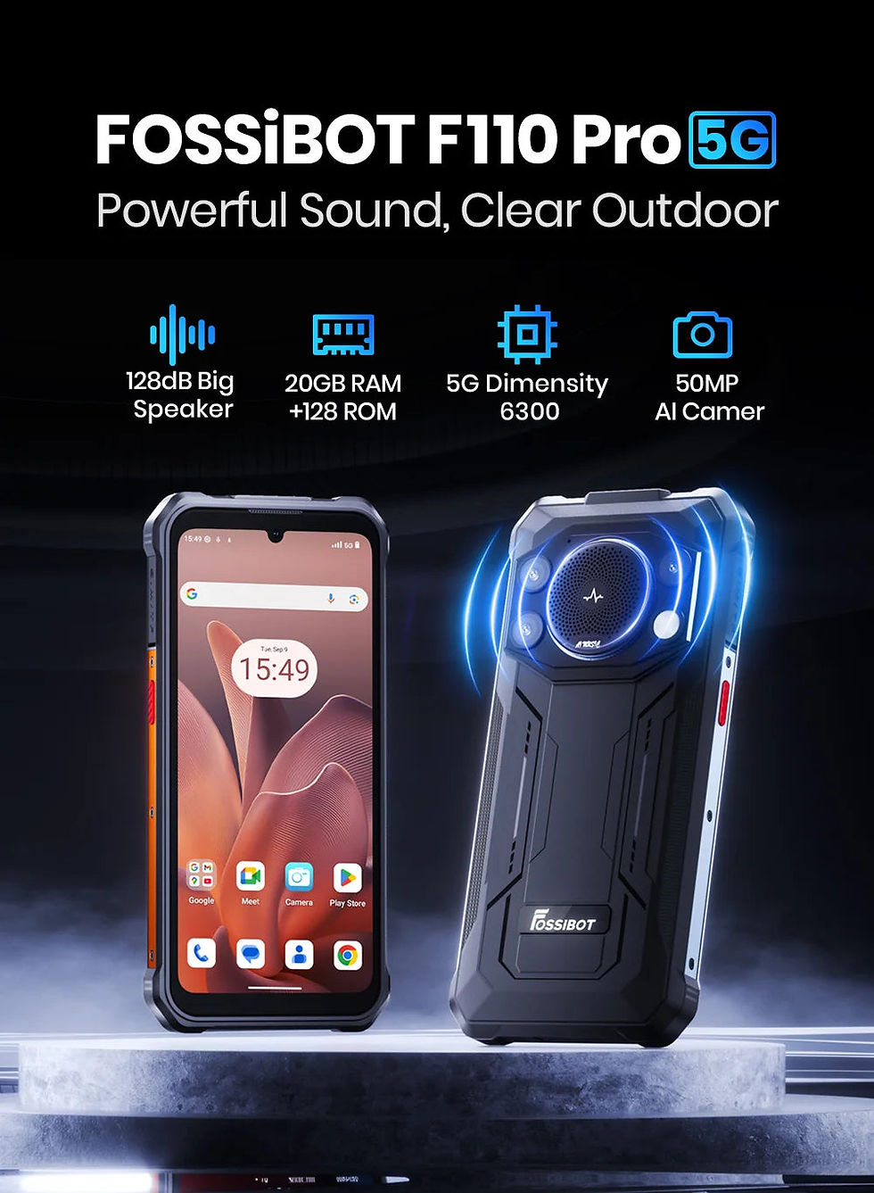 Thumbnail: Fossibot F110 Pro 5G  Android 15  128DB Loud Speaker 120LM Torch Toughnut Phone 
