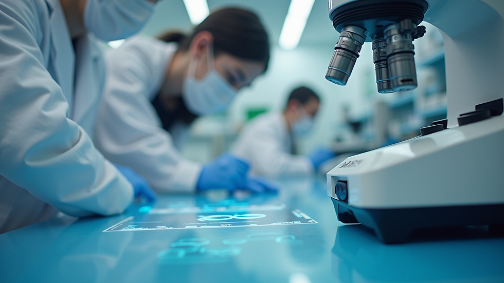 Close-up view of lab equipment being demonstrated in a laboratory setting