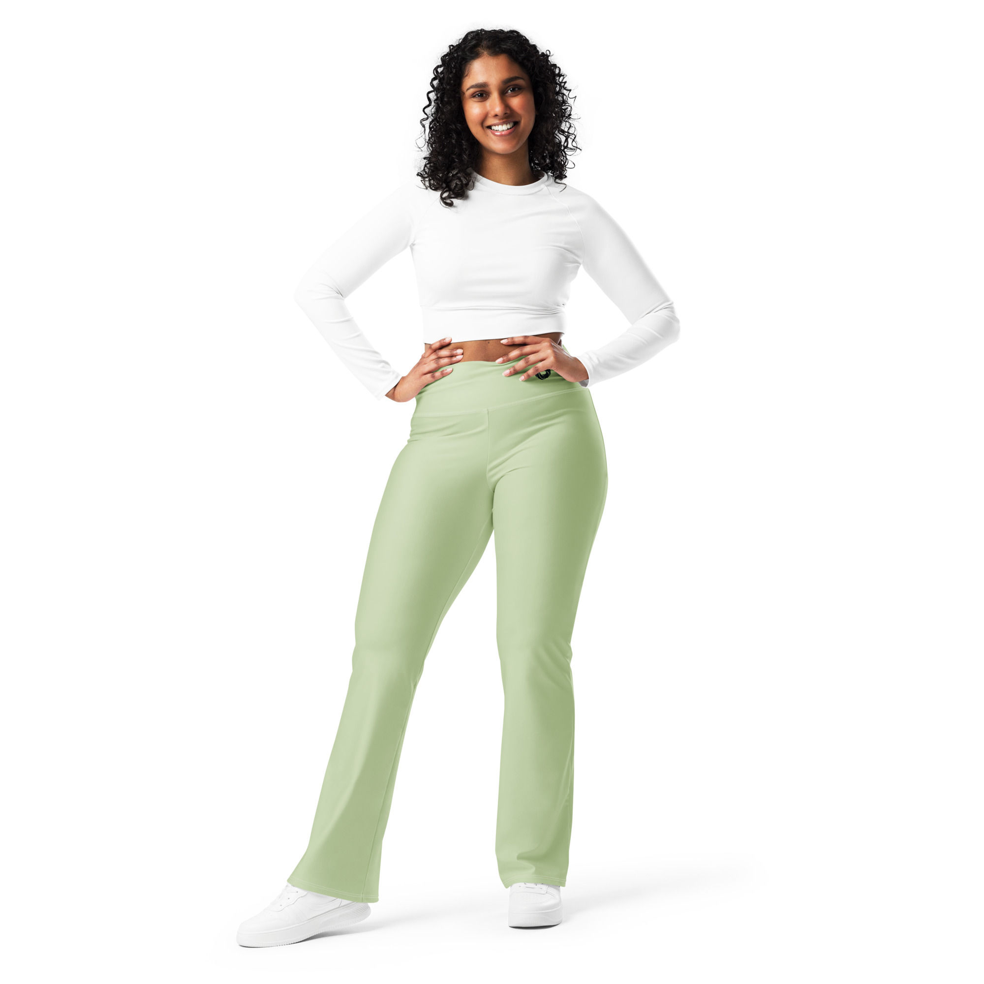 Fresh mint green flare leggings
