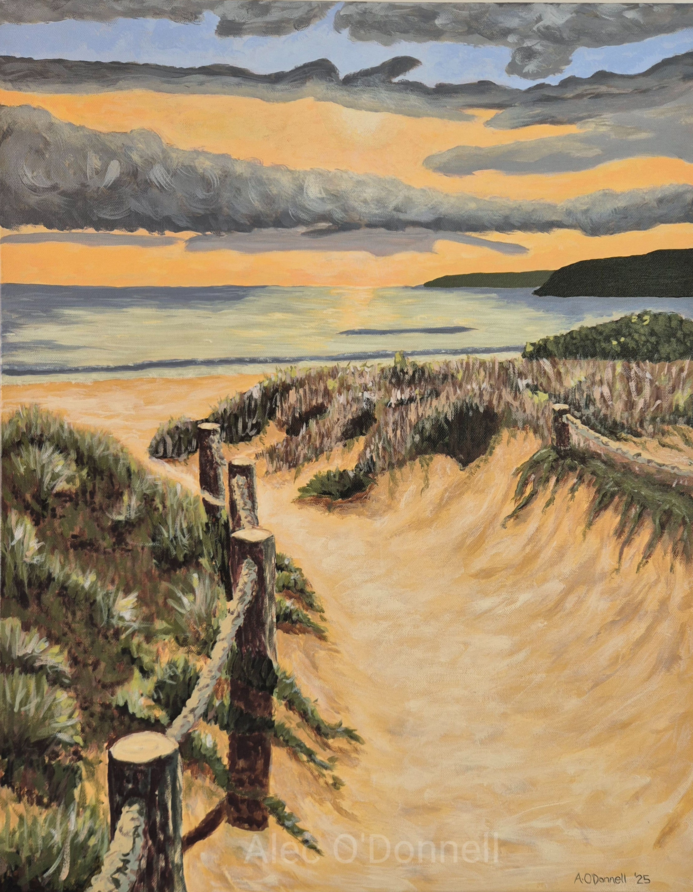 Omaha painting, Surfclub walkway, nz art