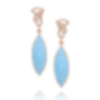 Aquamarine and Diamonds Leaves Earring