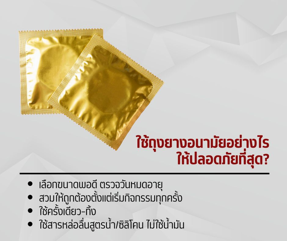 ภาพแนะนำวิธีใช้ถุงยางอนามัยอย่างถูกต้อง เพื่อความปลอดภัยสูงสุดในการป้องกันโรคติดต่อทางเพศสัมพันธ์และการตั้งครรภ์ไม่พึงประสงค์