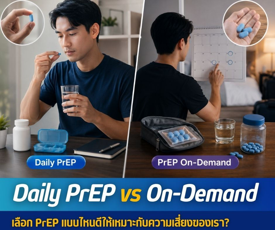 เปรียบเทียบ Daily PrEP และ On-Demand เพื่อเลือก PrEP ให้เหมาะกับความเสี่ยง