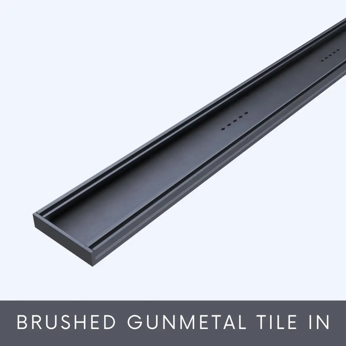 Brushed Gunmetal Tile Insert Strip Drain Bayside Tiles