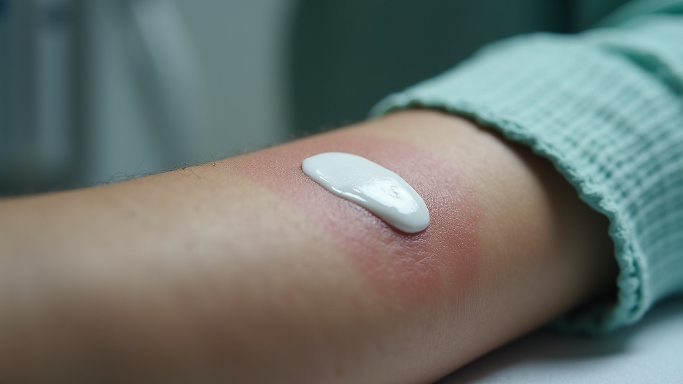 Close-up view of bio selfmade plaster on a wound