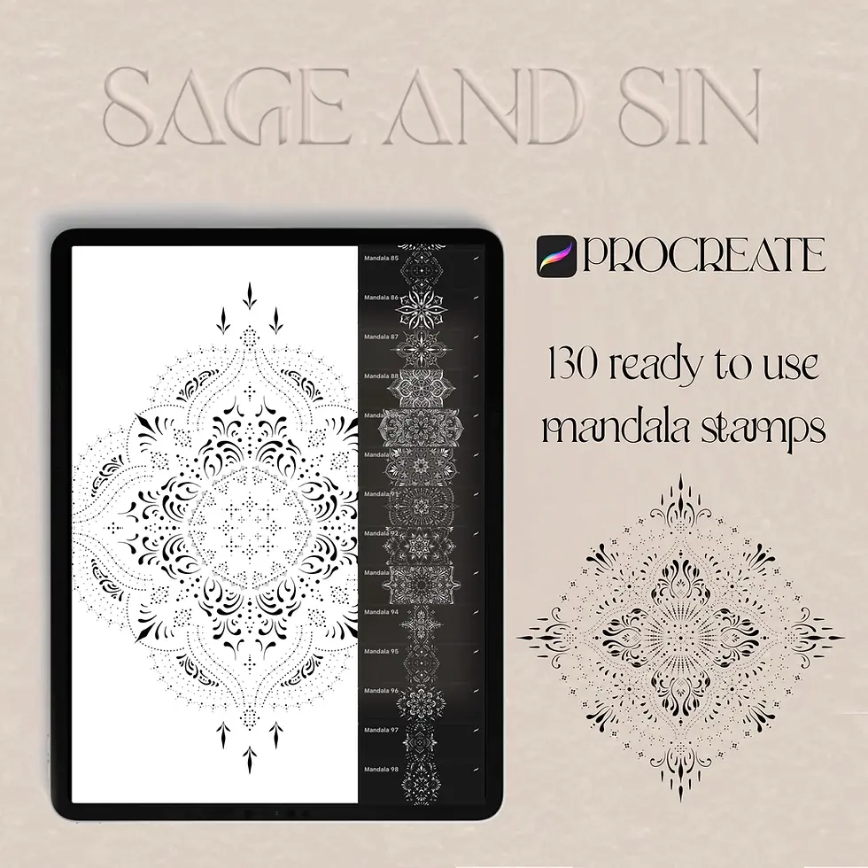 130 dotwork and ornamental stamps for Procreate - digital download