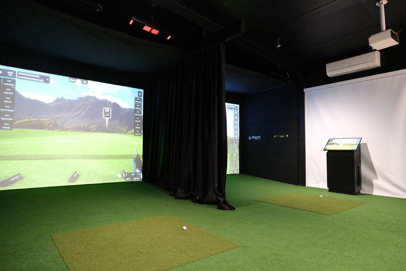 Indoor golf simulator bay with GSPro software and Uneekor tracking system, designed for coaching, comps, and year-round play — Golfsim Australia install.