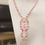 Thumbnail: Pink 3 Drop Necklace by Vintage Fusion Jewelry