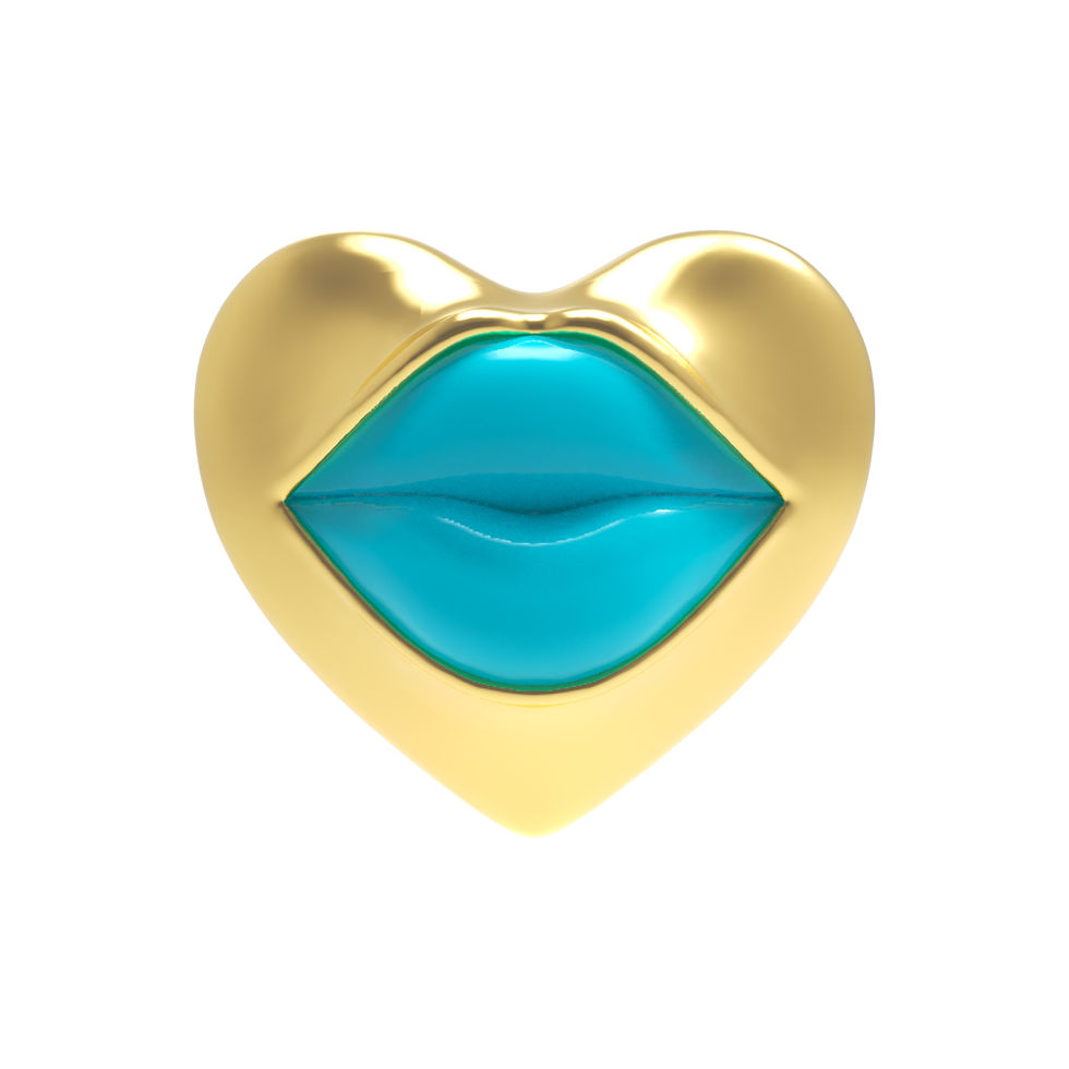 Love Lips Rouge Earring- Blue Gold by Naimah