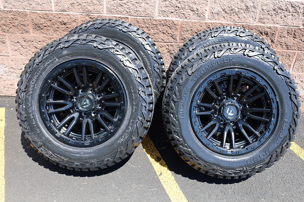 Thumbnail: Ram 2500 8x6.5 Fuel Rebel Matte Black 20'' On 35x12.5x20 Mickey Thompson ATs
