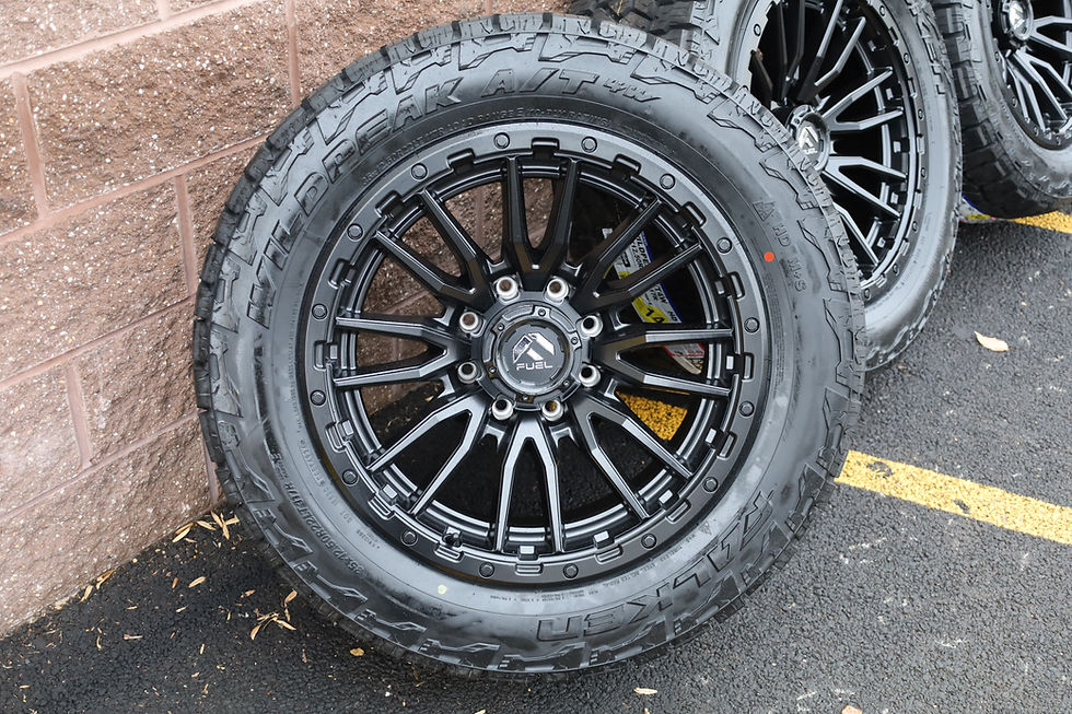 Thumbnail: 22x10 - Fuel Rebel Matte Black - 8x180 - Chevy/GM 2500 Duramax HD Wheels/Falken