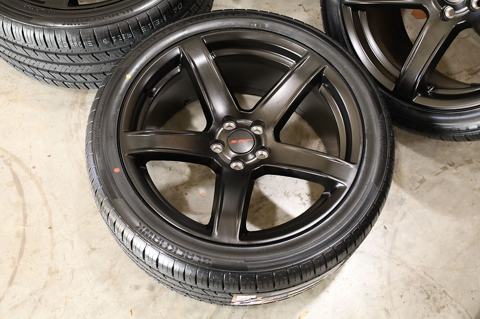 Thumbnail: 20x9.5 Matte Black SRT Hellcat Scatpack Challenger Wheels & Tires