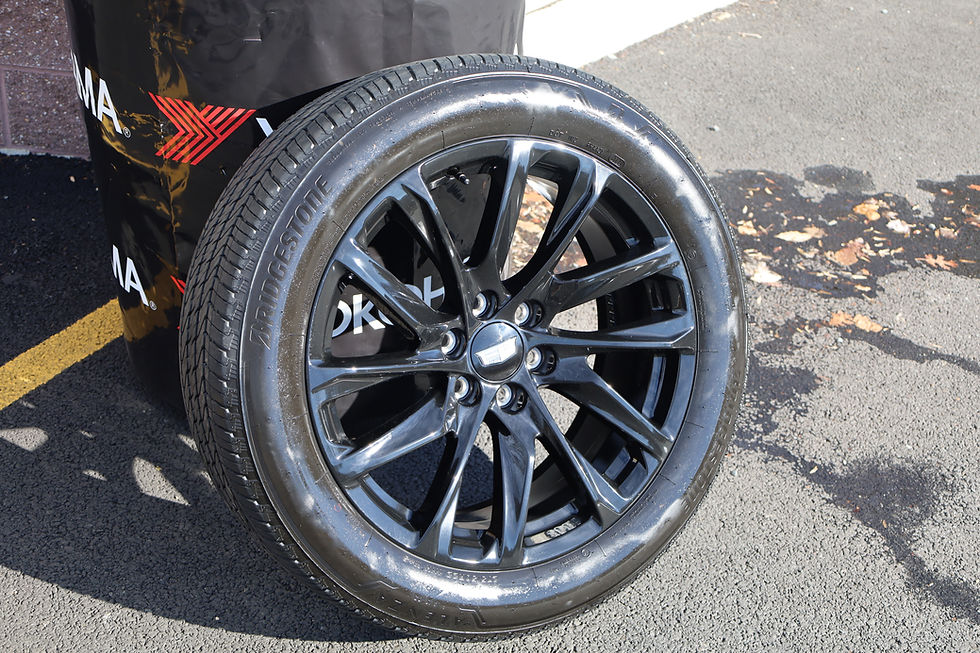 Thumbnail: 22'' Cadillac Escalade ESV Gloss Black Takeoff Wheels On Bridgestone Dueler Tire