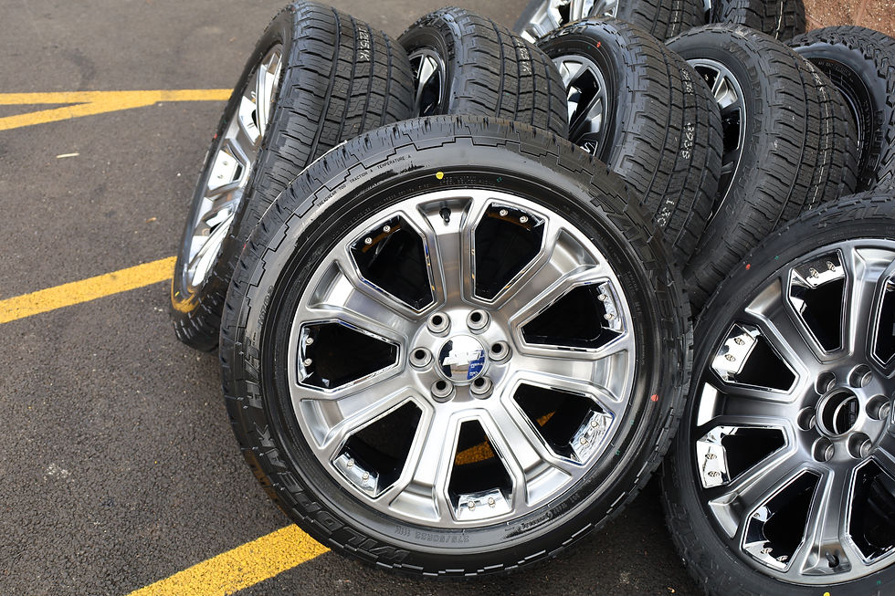 Thumbnail: 22'' Ultimate Denali Hyper Silver with Chrome Inserts On Falken Wildpeak Tires