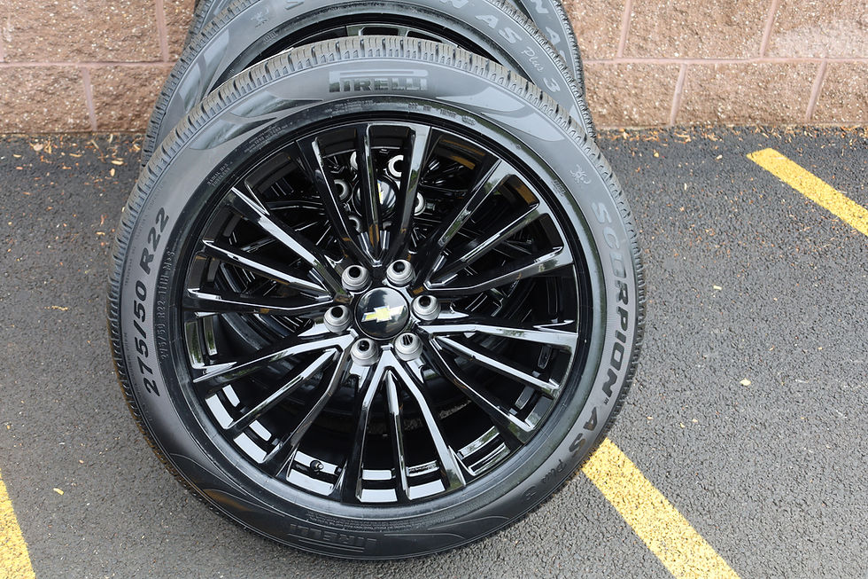 Thumbnail: 22'' Gloss Black "V" Wheels On 275/50/22 Pirelli AS3 Tires NEW