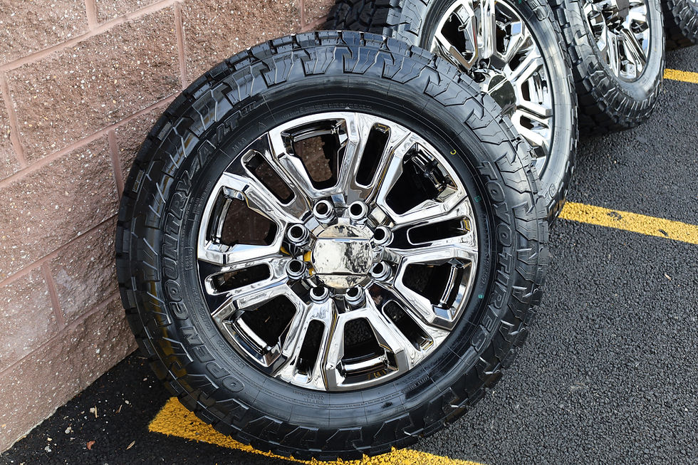 Thumbnail: 8x180 - Black Chrome 20'' Denali Wheels On Toyo Open Country 275/65/20