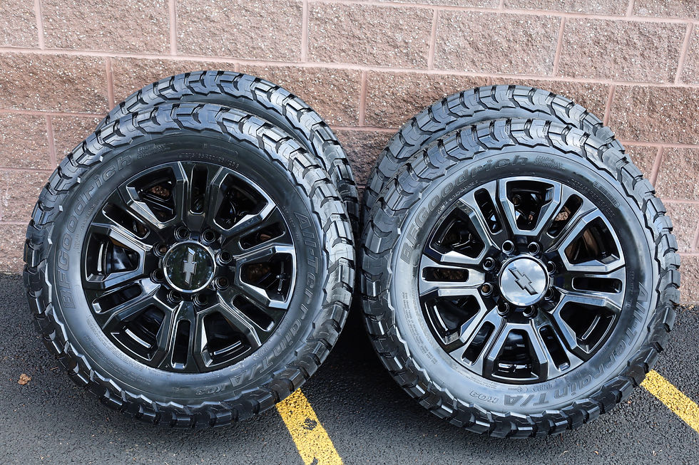 Thumbnail: 20'' Gloss Black 8x180 Chevy/GMC Denali 2500 HD Duramax Wheels On BFG KO3s
