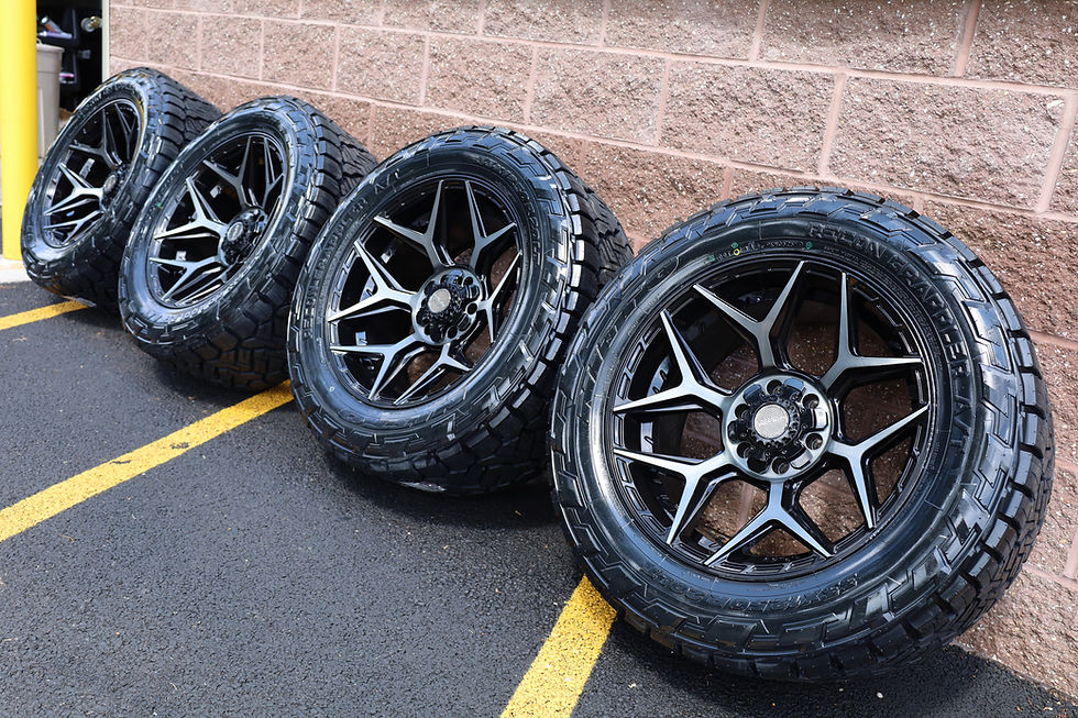 Thumbnail: 20x10 4 Play 4P06 Brushed Black 6 Lug Chevy/Ford/Ram/33x12.5x20 Nitto's