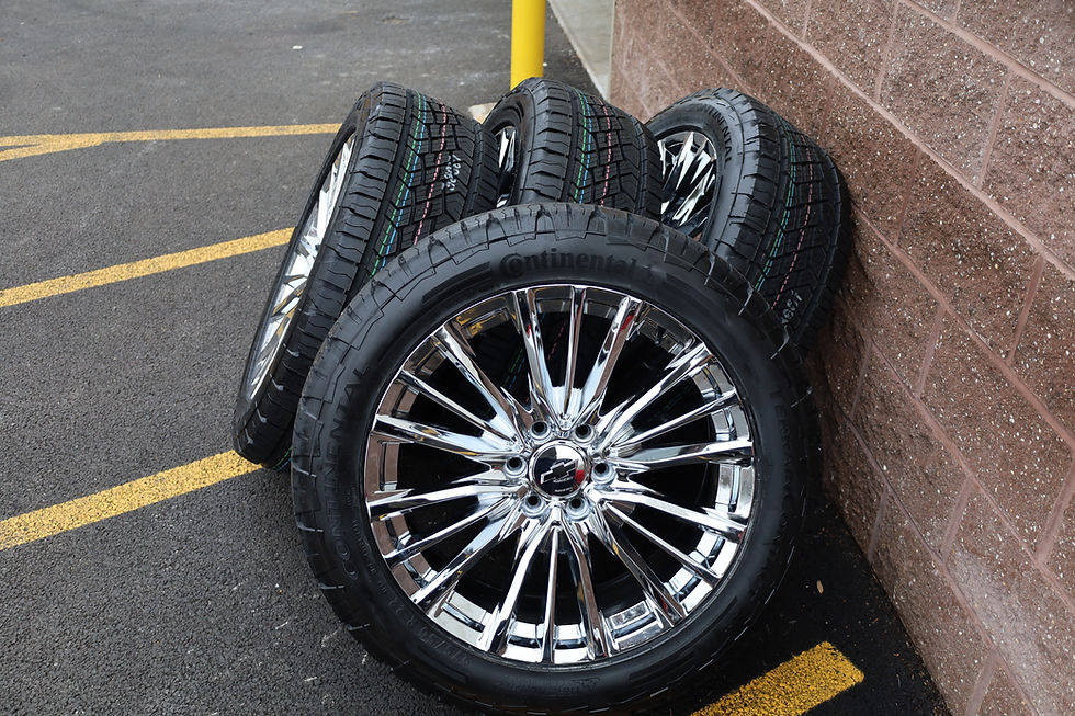 Thumbnail: 22'' Chrome V Wheels On 275/50/22 Continental AT