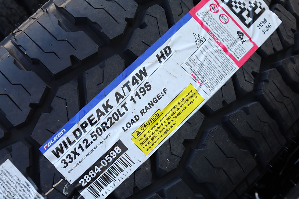 Thumbnail: 20'' Gloss Black High Country 8x180 Wheels Mounted On 33x12.5x20 Falken Wildpeak