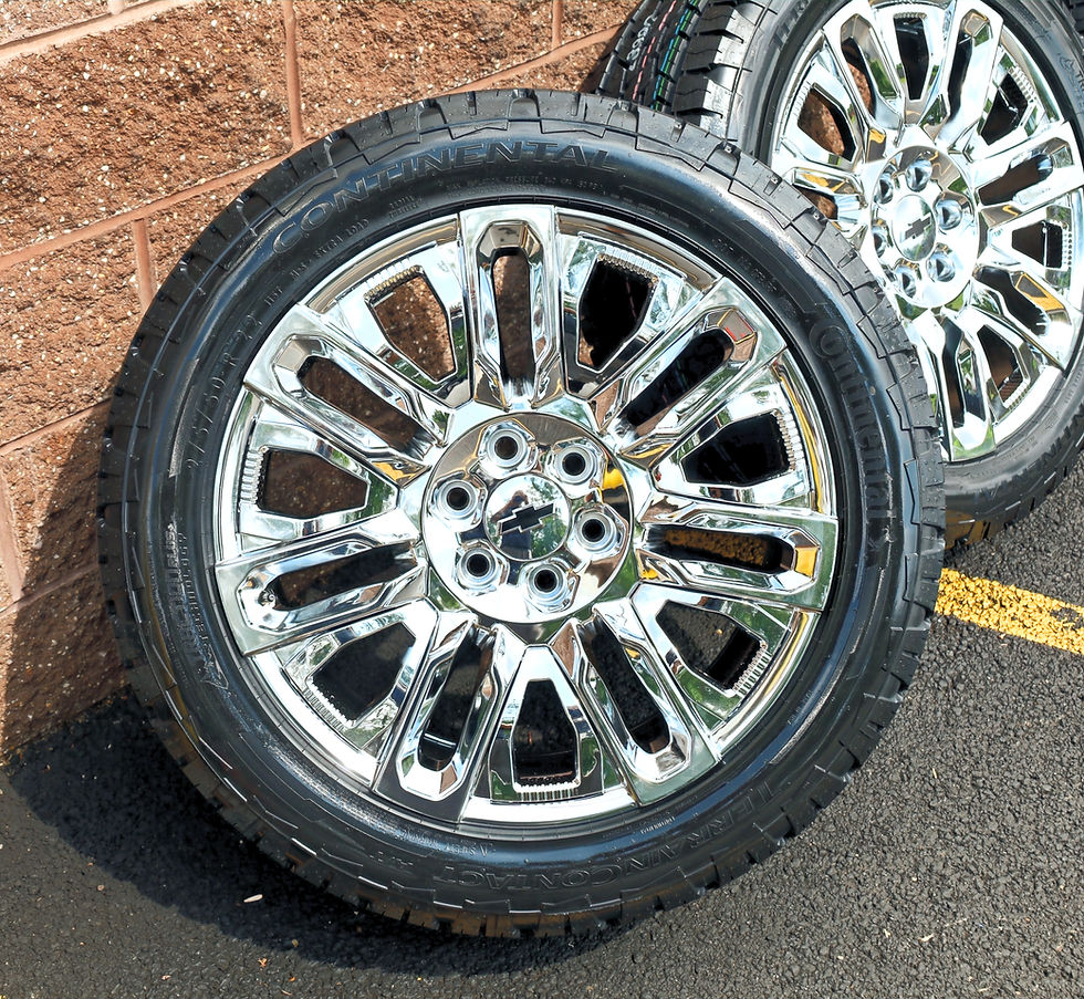 Thumbnail: 22'' Chrome Denali Ultimate Wheels On Continental Terrain AT Tires