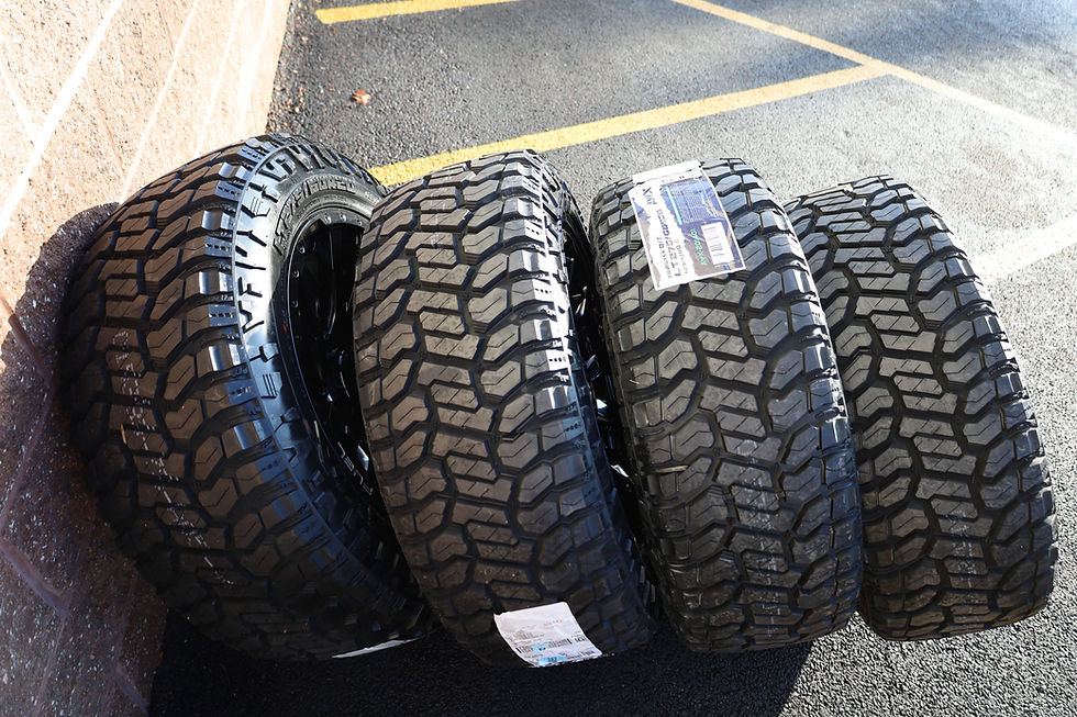 Thumbnail: 20'' Fuel Blitz Gloss Black Milled On 33'' Avix Rugged Terrain Tires