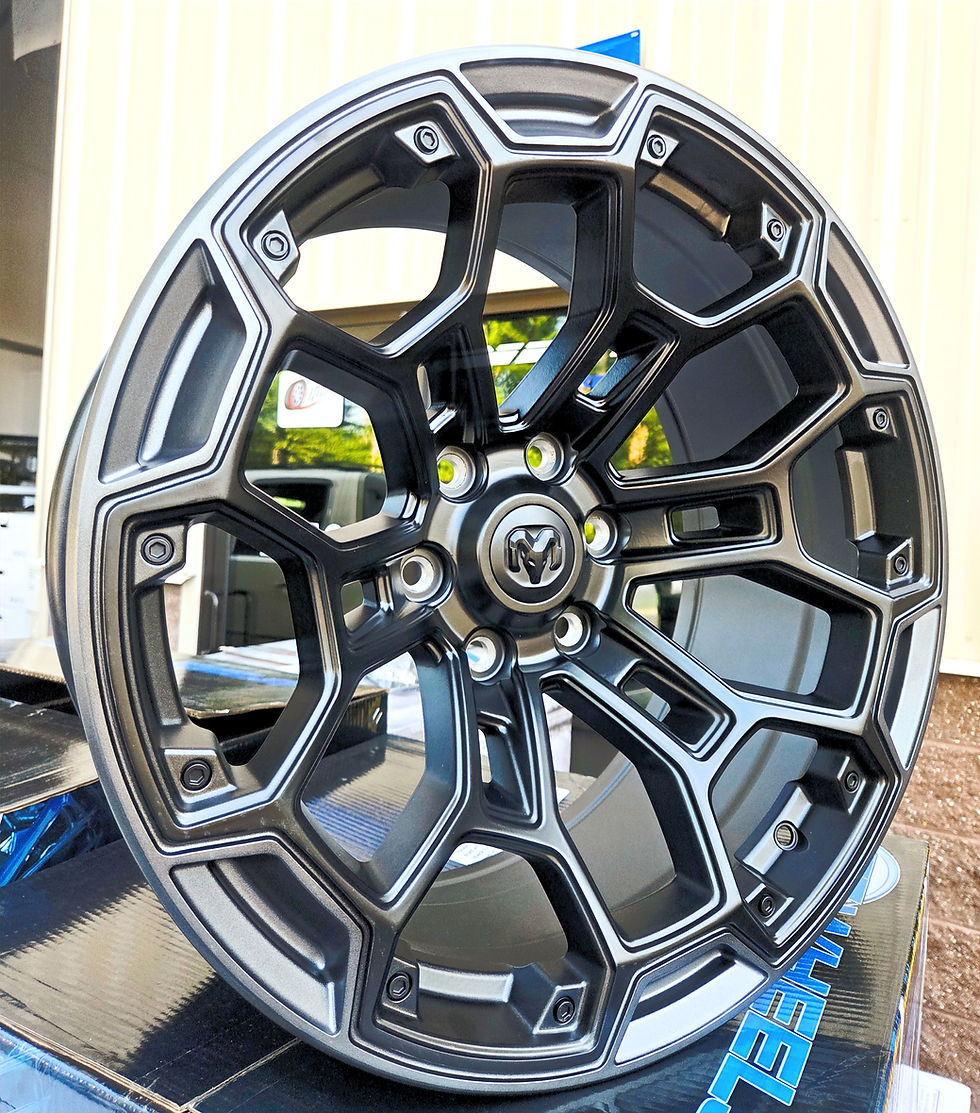Thumbnail: 20'' Satin Black Defiant Ram 1500 TRX Limited Laramie Rebel Wheels & Center Caps