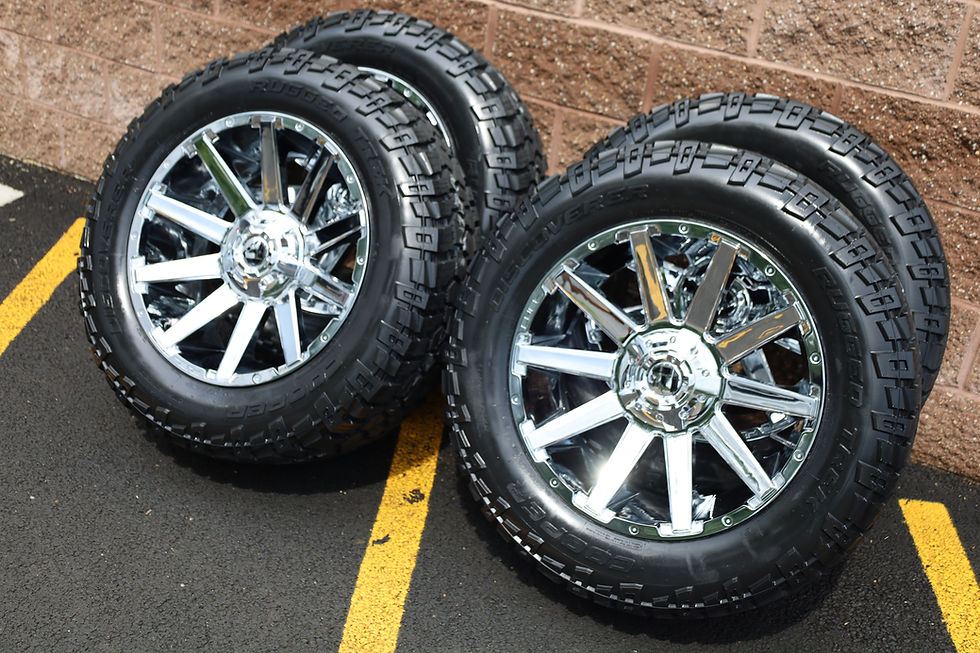 Thumbnail: 20'' Fuel Chrome Contra 6x5.5/6x135 Wheels 33''Cooper Rugged Trek Chevy/Ford/Ram
