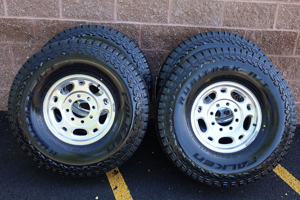 Thumbnail: 8x6.5 Polished Aluminum 2500 HD Wheels On Falken Rubitrek A/T 315/75/16