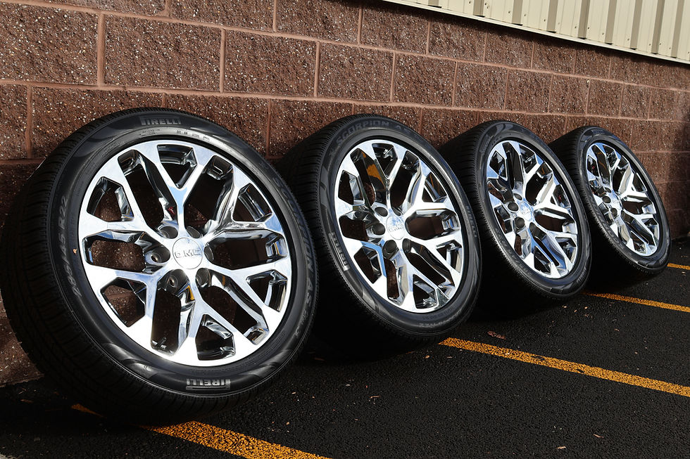Thumbnail: 22'' Chrome Snowflakes On 285/45/22 Prinx All Season Tires