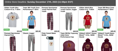 School Online Merchandise Store - Open until December 17
