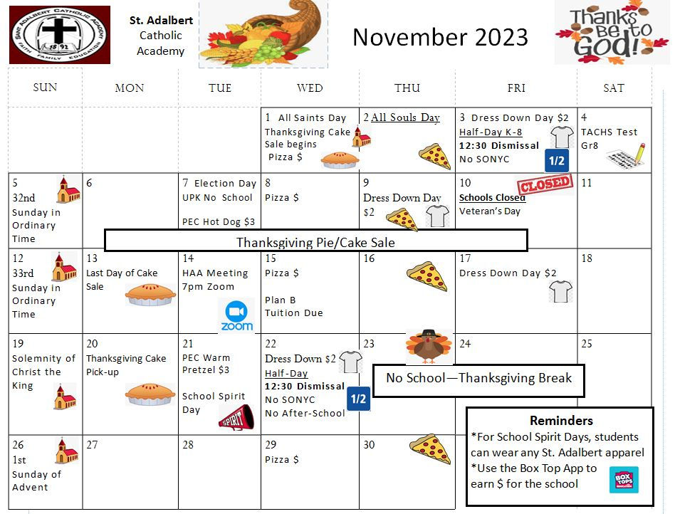 November School Calendar