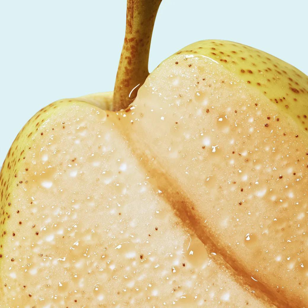 close up of sparkling pear