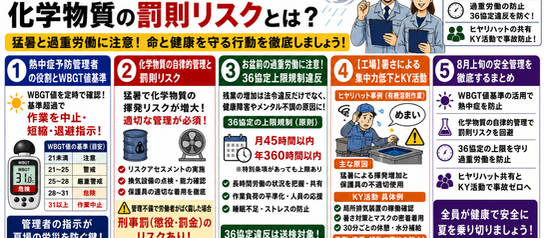 【2026年8月3日最新】今月の安全衛生委員会ネタ(8月)!WBGT値基準の活用と化学物質の罰則リスクとは?