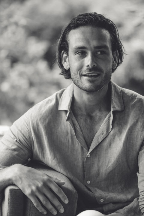 Handsome Young Man in Black and White Miami, Florida