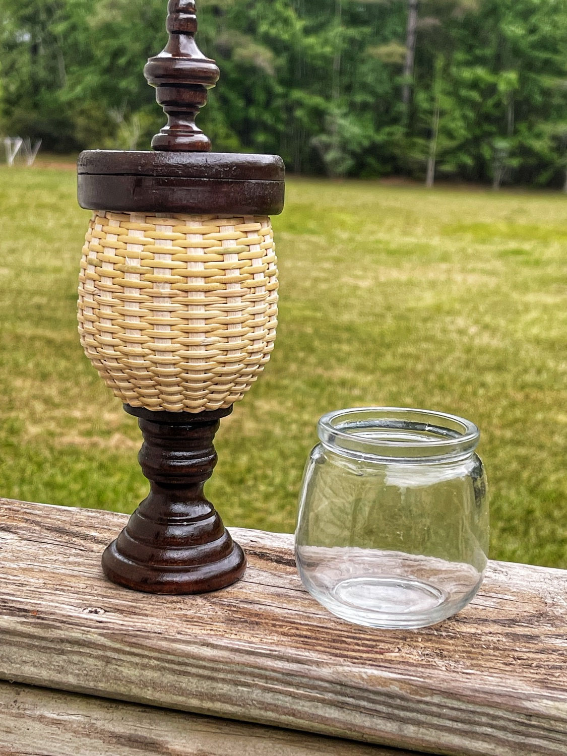 Yogurt Jar Kit with Stained Spindle and Finial/ Jar Included!