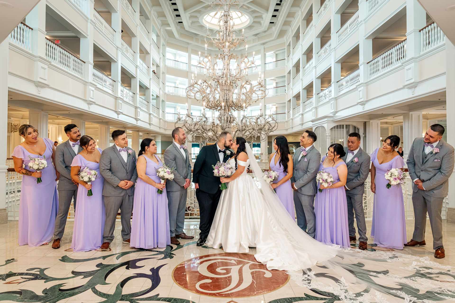 Bride and groom portraits at Disney's Grand Floridian. Photos by Honeycomb Films.