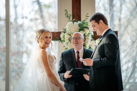 Couples wedding ceremony at Ashton Gardens Walter Estates Wedding Venue