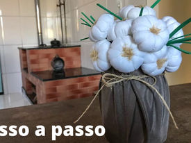 Peso de Porta Alho de Fuxico